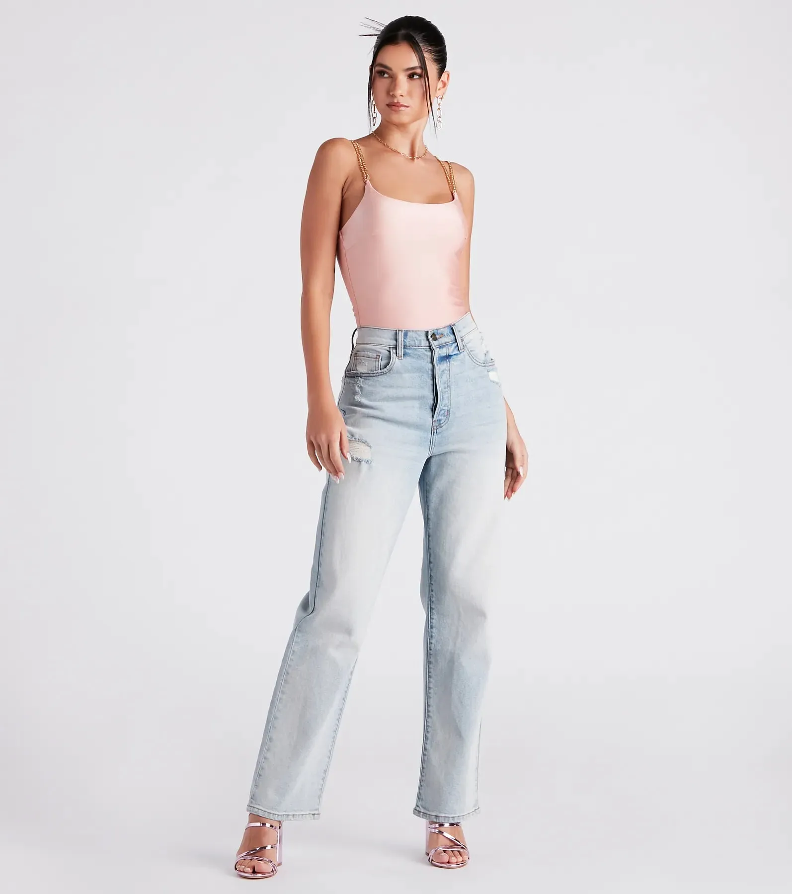 Linked In Style Chain Bodysuit