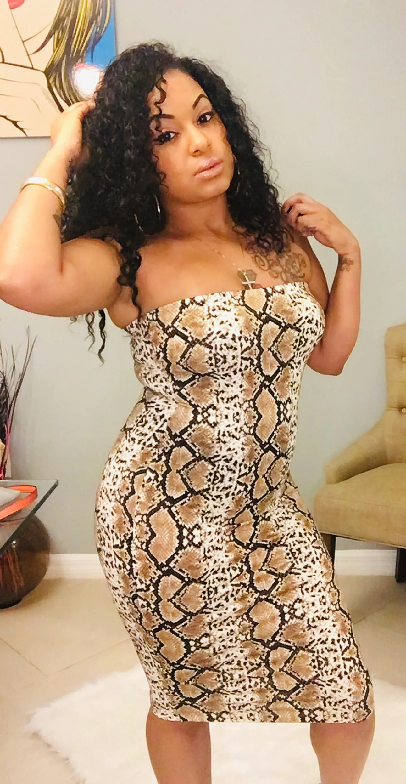 Lisette Snake Print Dress