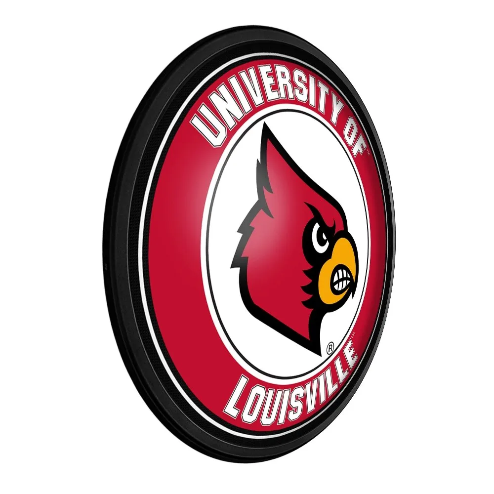 Louisville Cardinals: Round Slimline Lighted Wall Sign