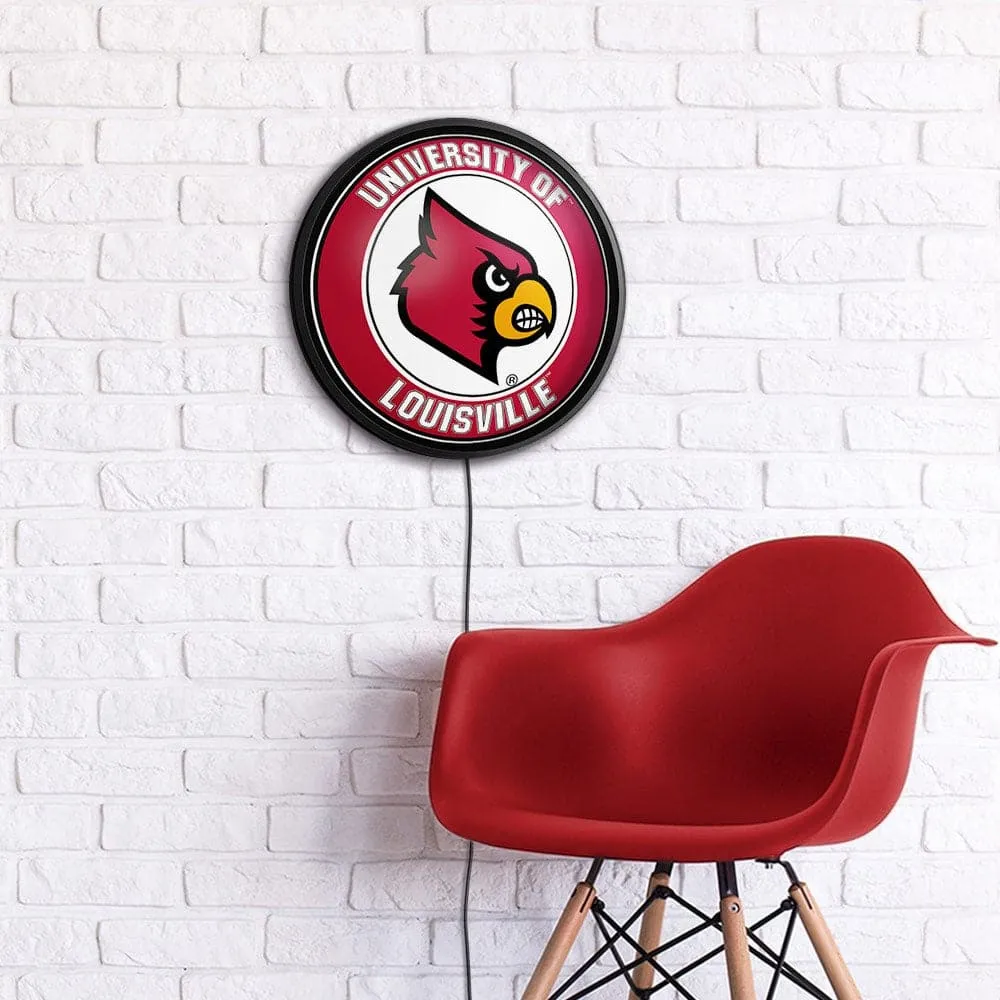 Louisville Cardinals: Round Slimline Lighted Wall Sign