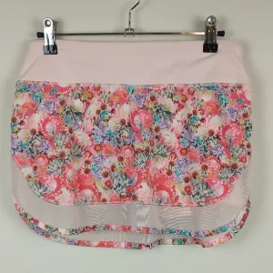 Lululemon Hotty Hot Skort 4 Flowabunga Skirt Floral Mesh Tennis Running