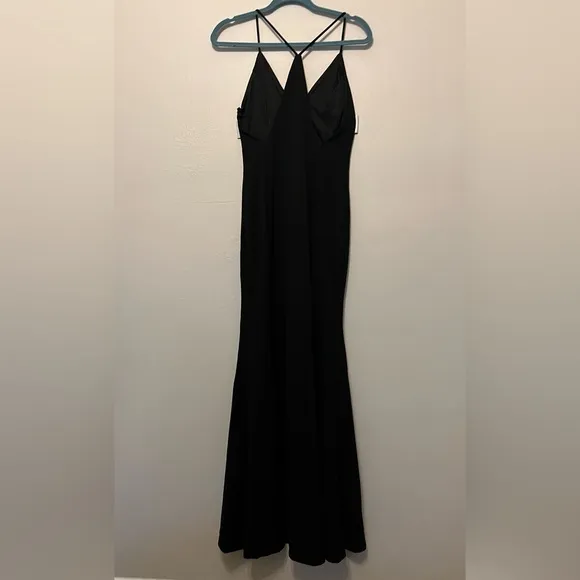 Lulu's Amelia Black Sleeveless Maxi Dress S Wedding Party Dark Romantic