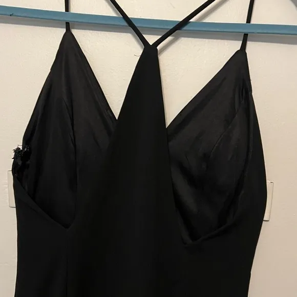 Lulu's Amelia Black Sleeveless Maxi Dress S Wedding Party Dark Romantic