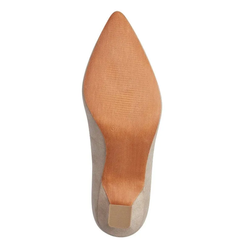 Marco Tozzi Womens Beige Suede Heel 2-22418-41