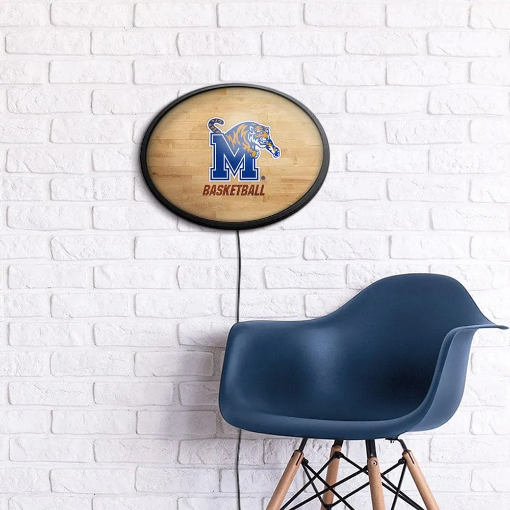 Memphis Tigers: Hardwood - Oval Slimline Lighted Wall Sign