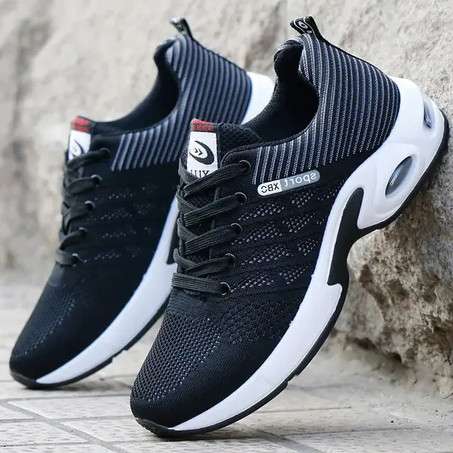 Men's Fly Woven Running Shoes with Air Cushion Design