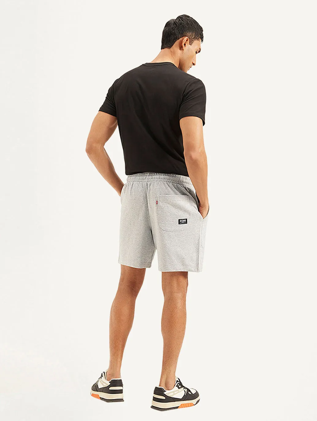 Men's Light Grey Regular Fit Shorts