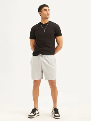 Men's Light Grey Regular Fit Shorts