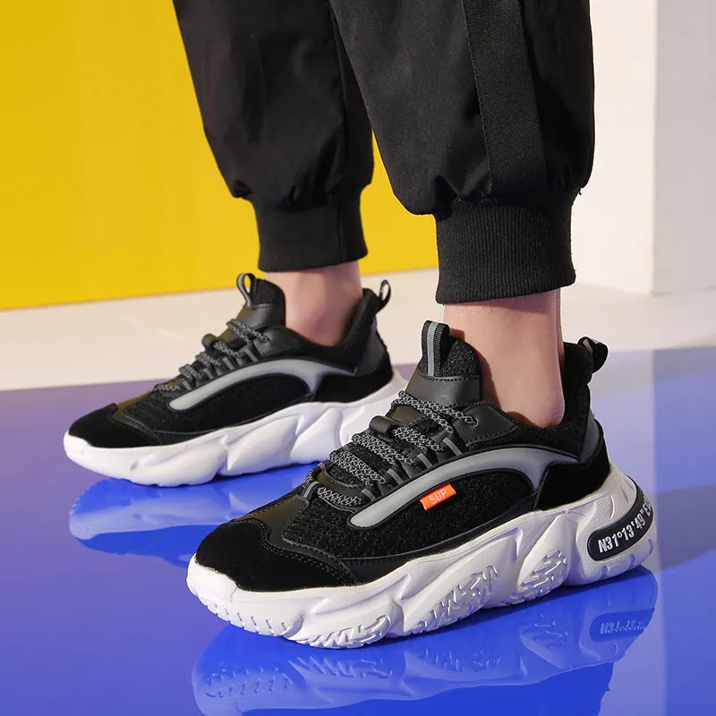 Men's Running Shoes Summer Thick-soled Mesh Sneakers