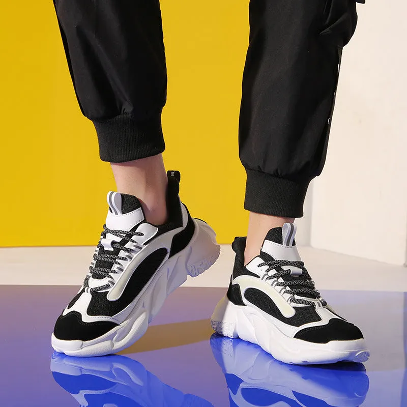 Men's Running Shoes Summer Thick-soled Mesh Sneakers