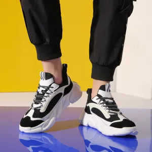 Men's Running Shoes Summer Thick-soled Mesh Sneakers