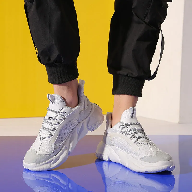 Men's Running Shoes Summer Thick-soled Mesh Sneakers
