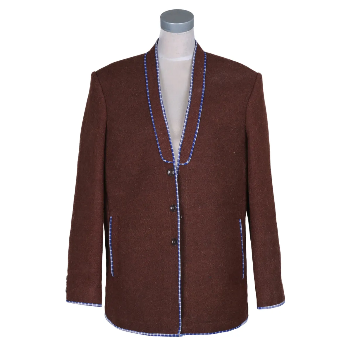 Men's Short Coat in Cinnamon with Nuristani Design Nk-067