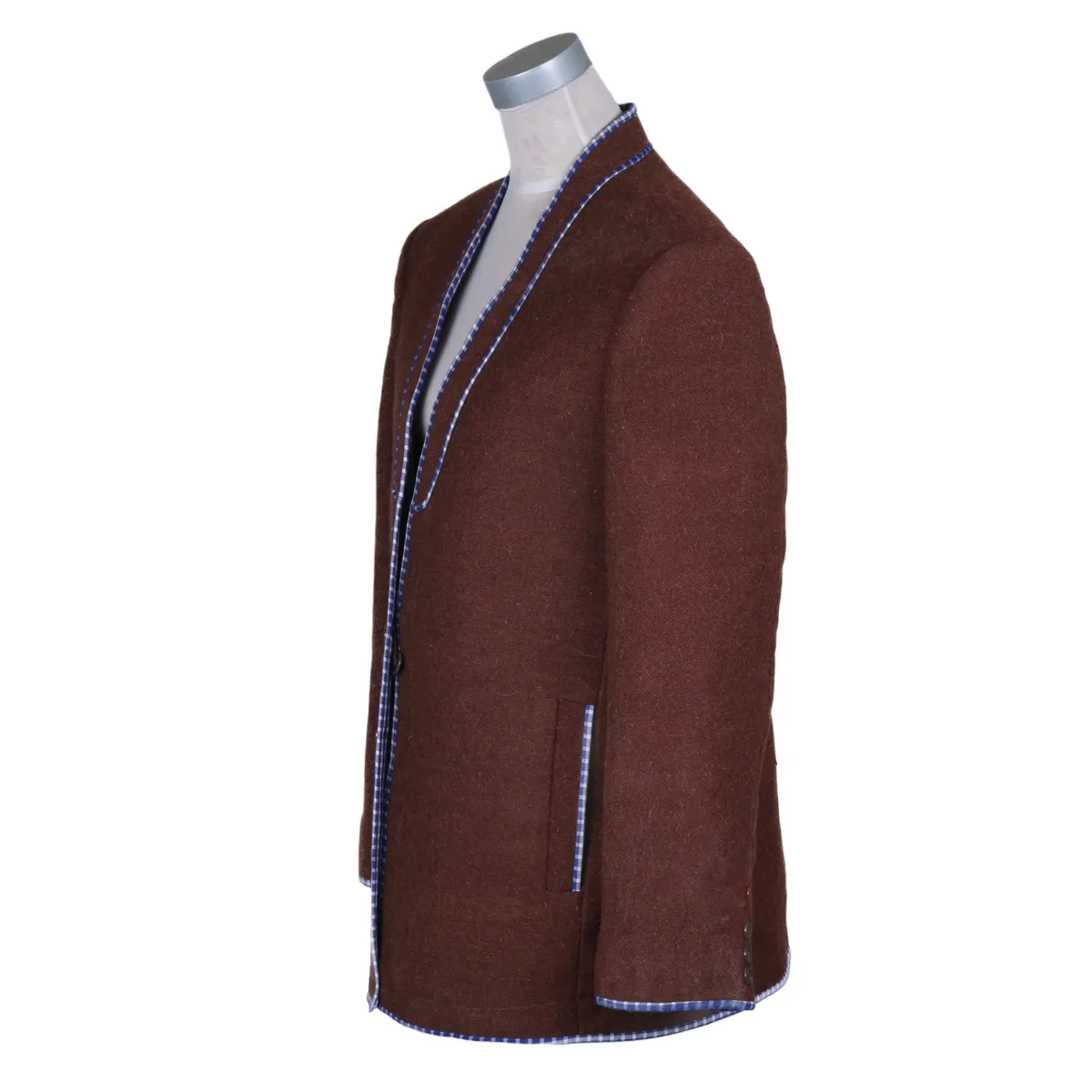 Men's Short Coat in Cinnamon with Nuristani Design Nk-067