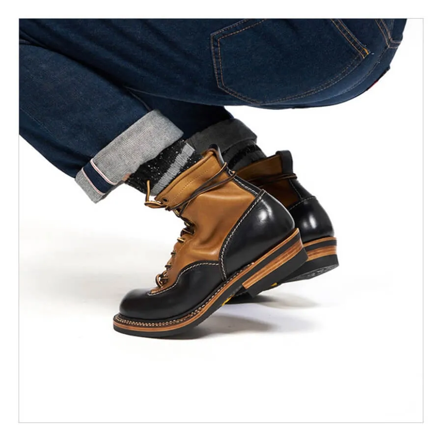 Men's Two Tone Lace-to-Toe Boots, Horween Leather