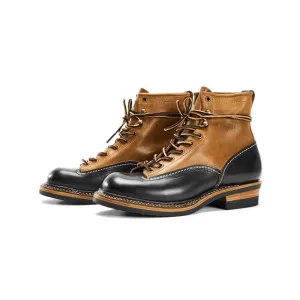 Men's Two Tone Lace-to-Toe Boots, Horween Leather