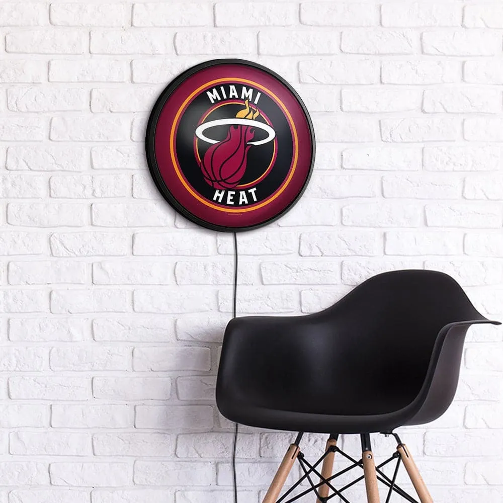 Miami Heat: Round Slimline Lighted Wall Sign