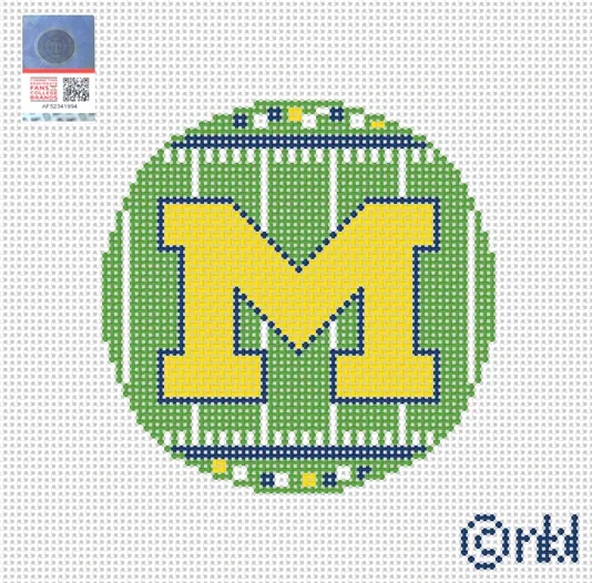 Michigan Football Field Round Canvas