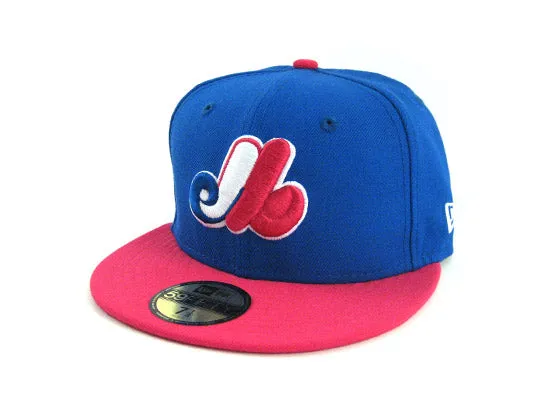 Montreal Expos 59FIFTY New Era Fitted Hat (BLUE AZURE BRIGHT ROSE)
