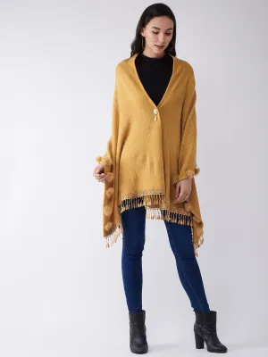 Mustard Faux Fur Cape