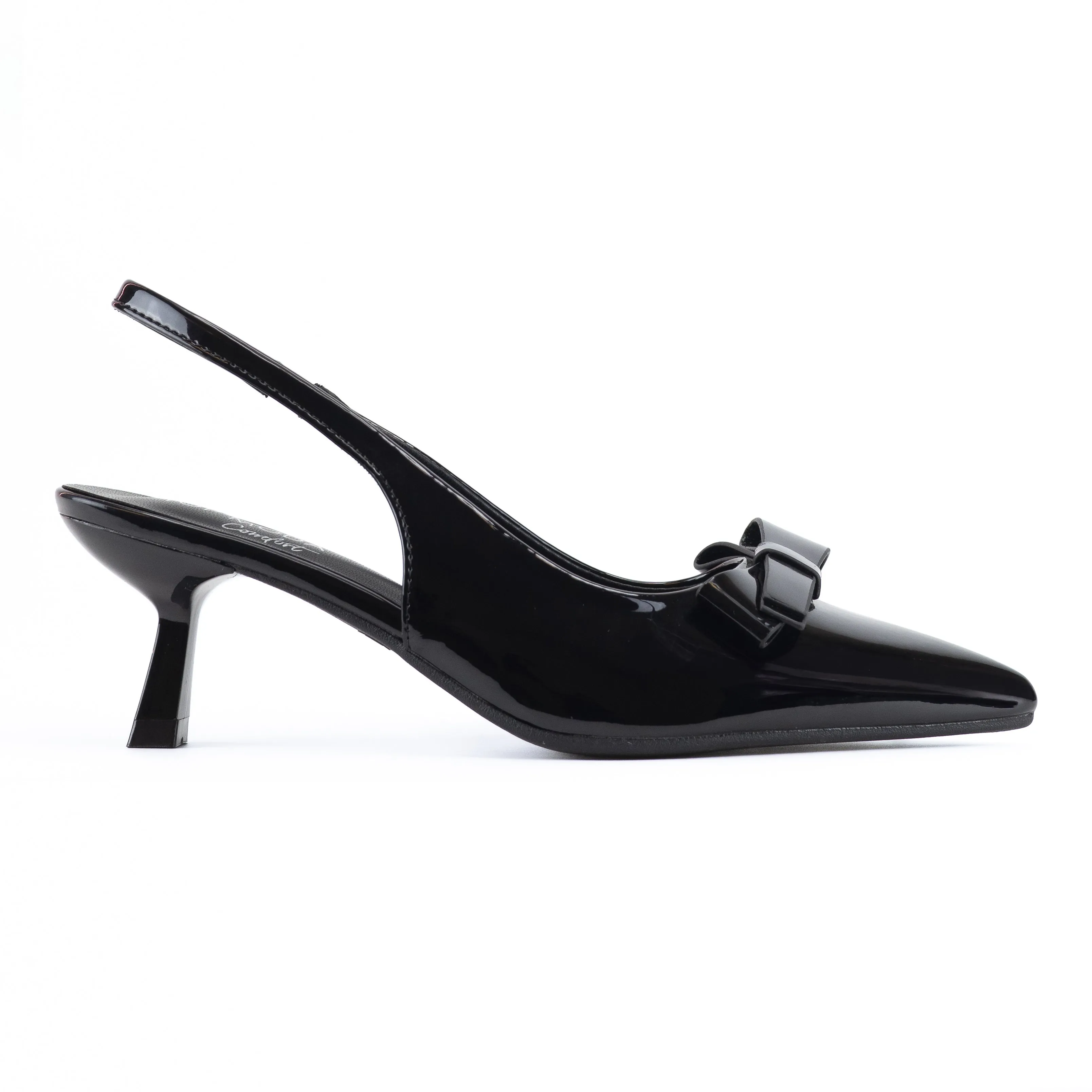 Nancy - Women's Bow Accent Kitten Heels, Slingback Design, Perfect for Adding Elegance to Any Outfit