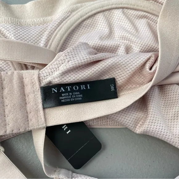 NATORI RECHARGE UNDERWIRE SPORTS BRA Light Mocha SZ 38C NWT
