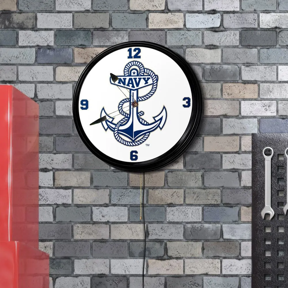 Navy Midshipmen: Ancor - Retro Lighted Wall Clock