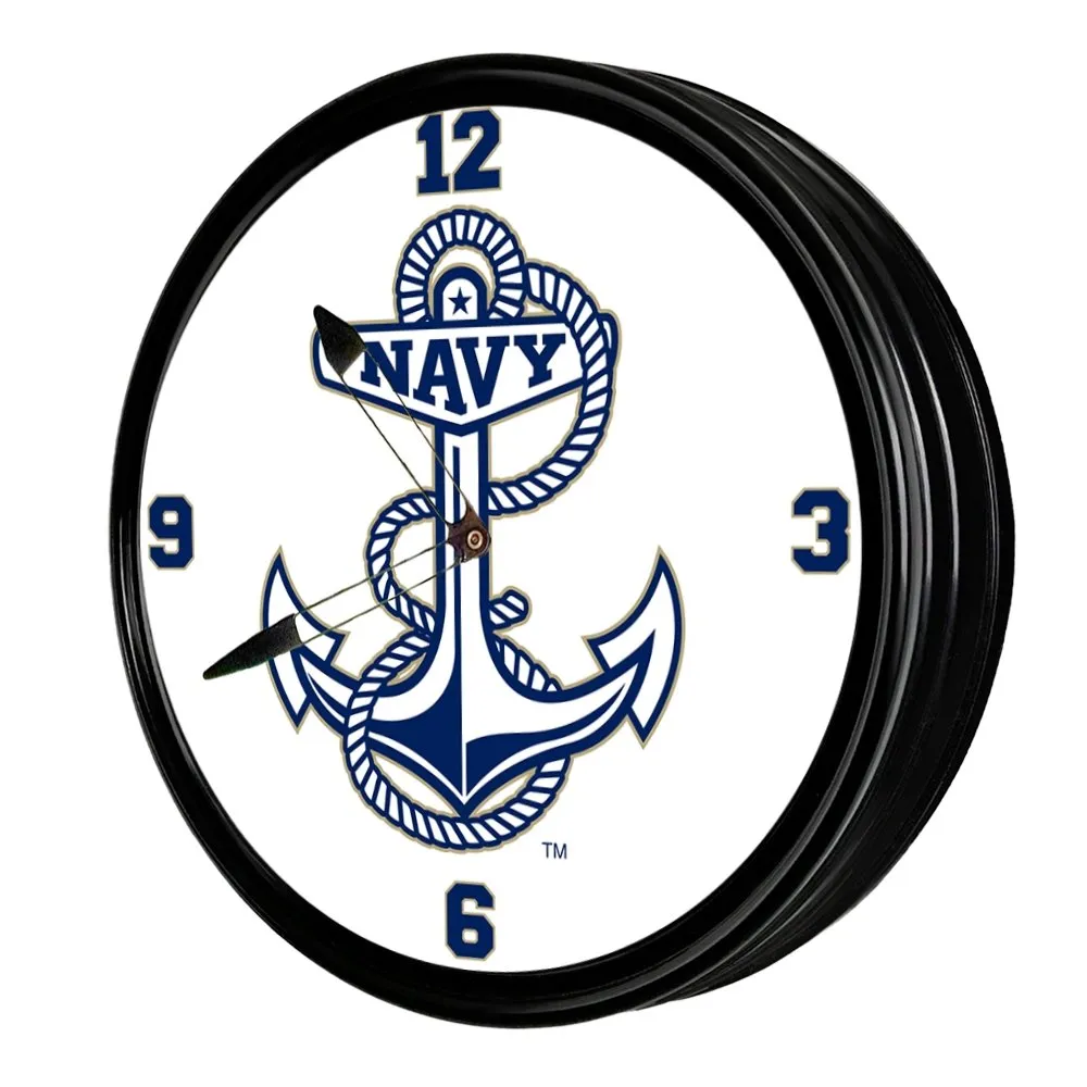 Navy Midshipmen: Ancor - Retro Lighted Wall Clock