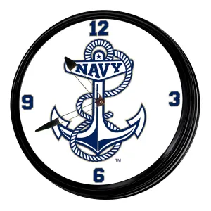 Navy Midshipmen: Ancor - Retro Lighted Wall Clock