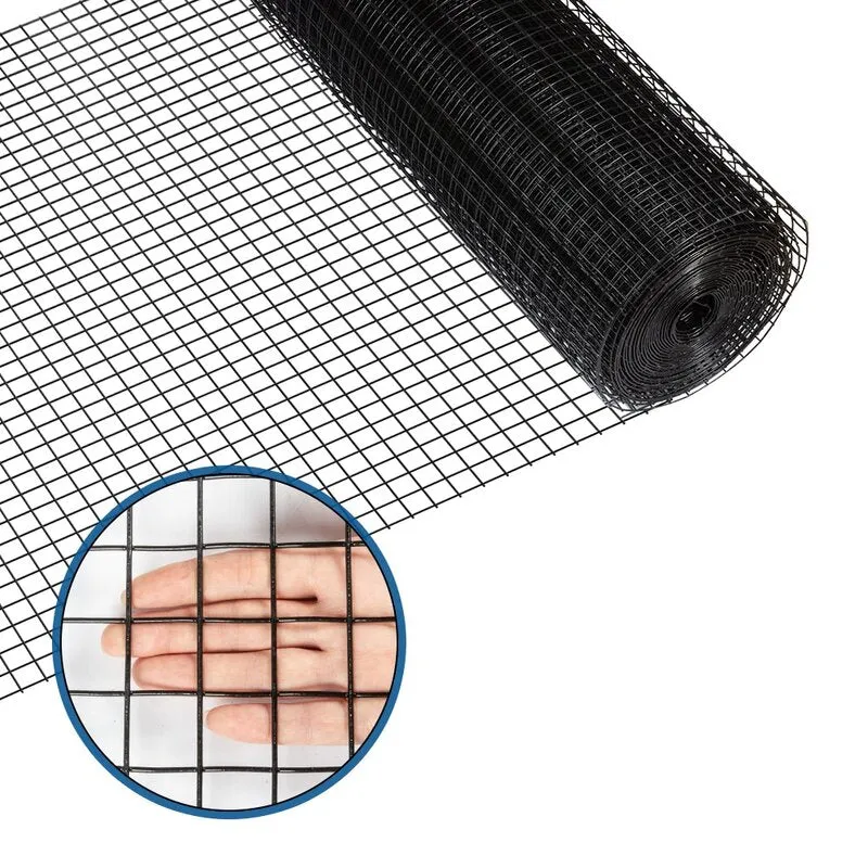 New Amagabeli 36inch x 50ft Hardware Cloth 1.5 inch Square 16 Gauge Black Vinyl Coated Welded garden Fence Mesh Roll Protect Chickens Rabbits! Retails $135 
