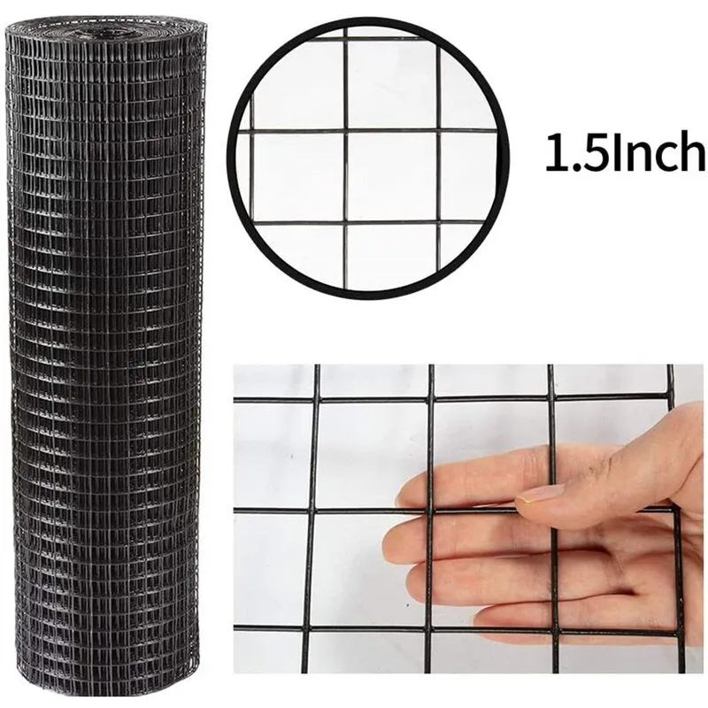 New Amagabeli 36inch x 50ft Hardware Cloth 1.5 inch Square 16 Gauge Black Vinyl Coated Welded garden Fence Mesh Roll Protect Chickens Rabbits! Retails $135 