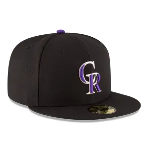 New Era 59Fifty Authentic Collection Colorado Rockies Game Hat - Black