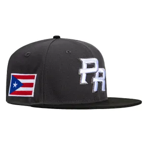 New Era 59Fifty Puerto Rico Flag Patch PR Hat - Graphite, Black