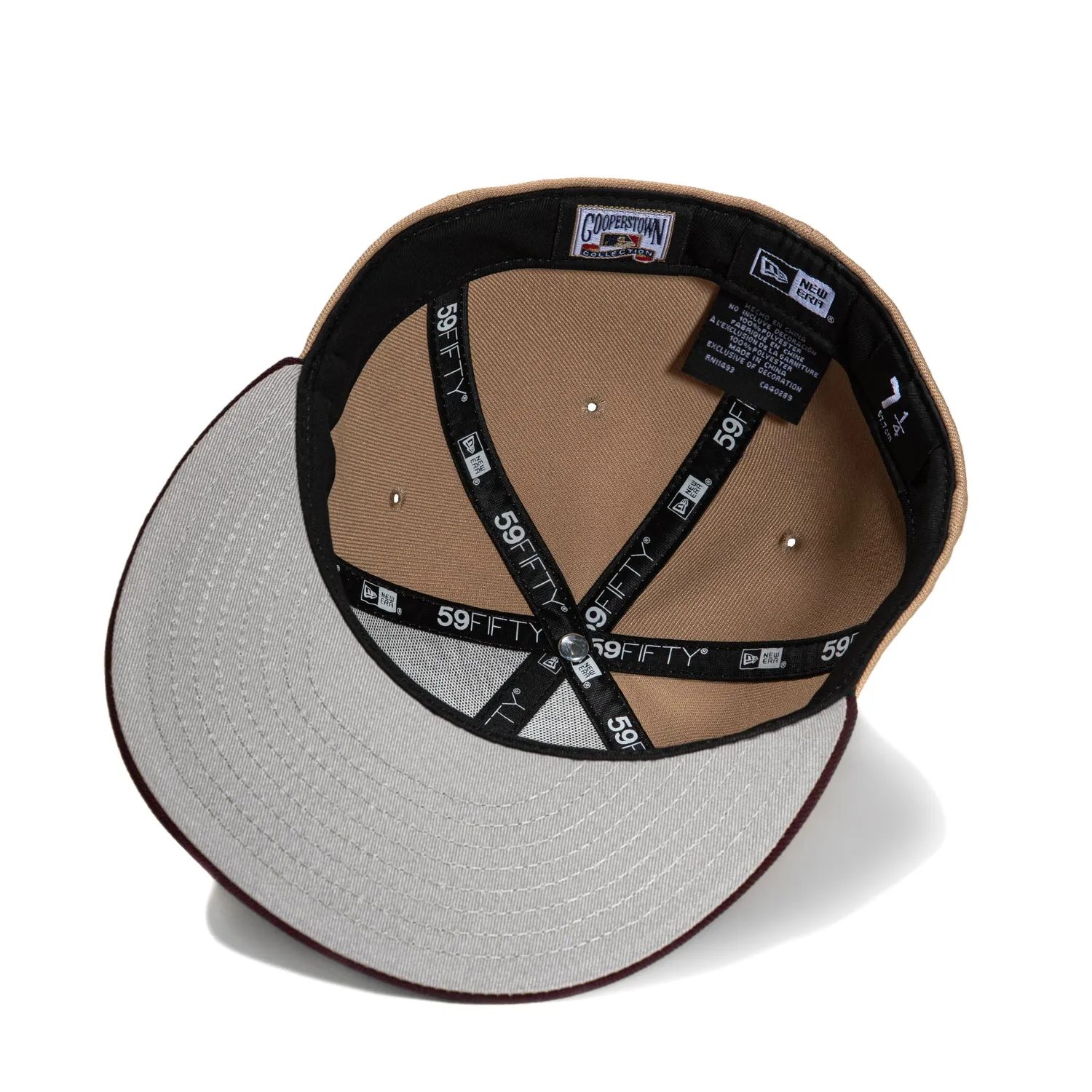 New Era 59Fifty San Francisco Giants 25th Anniversary Patch Hat - Khaki, Maroon