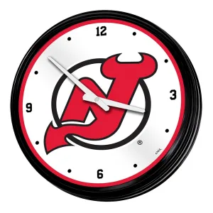 New Jersey Devils: Retro Lighted Wall Clock