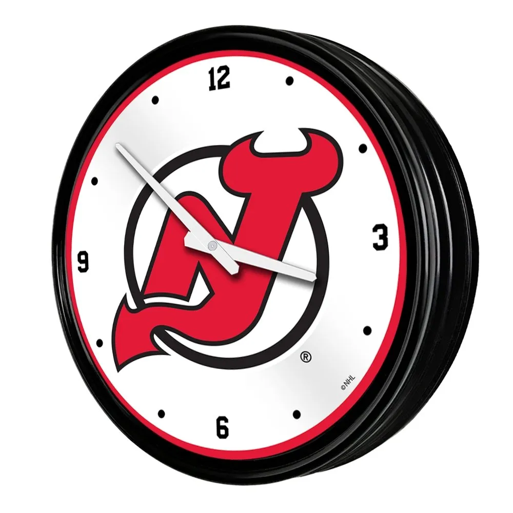 New Jersey Devils: Retro Lighted Wall Clock