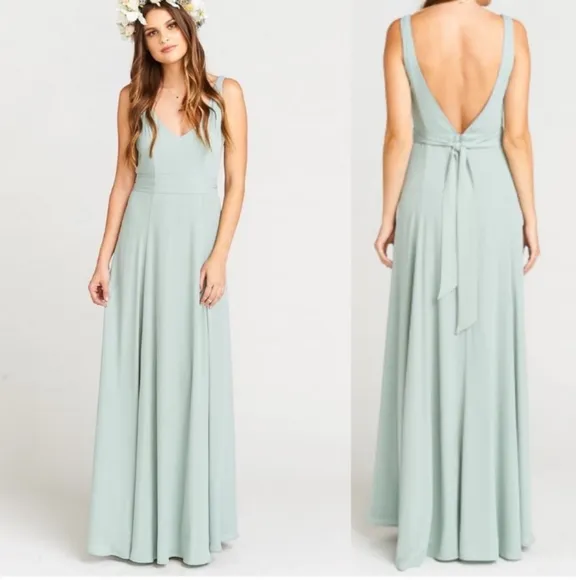 NWT Show Me Your Mumu Jenn Dress Silver Sage Crisp 2X