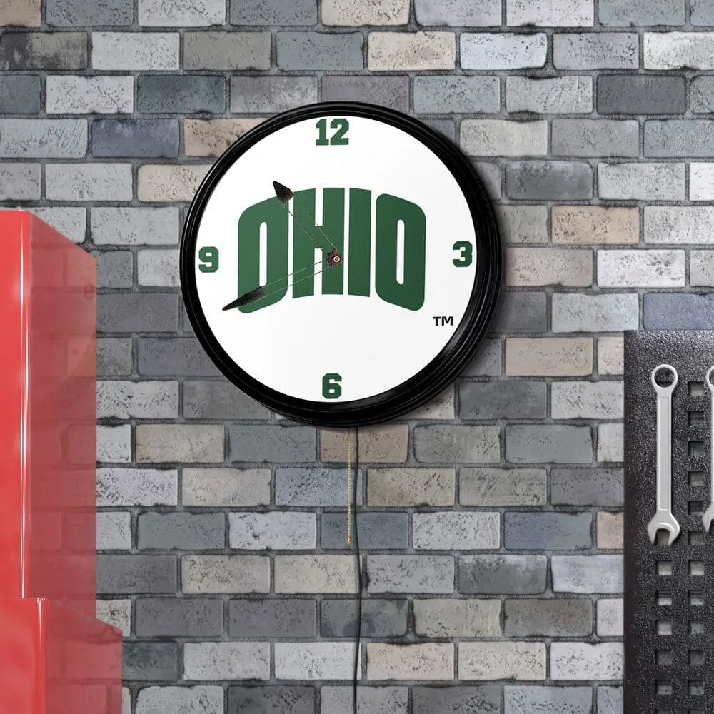 Ohio University Bobcats: OHIO - Retro Lighted Wall Clock