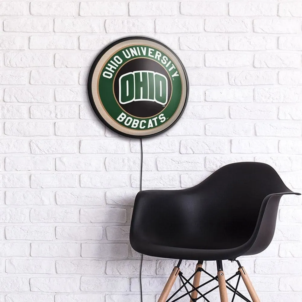 Ohio University Bobcats: OHIO - Round Slimline Lighted Wall Sign