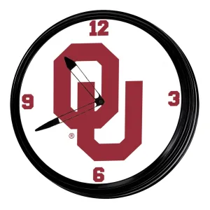 Oklahoma Sooners: Retro Lighted Wall Clock