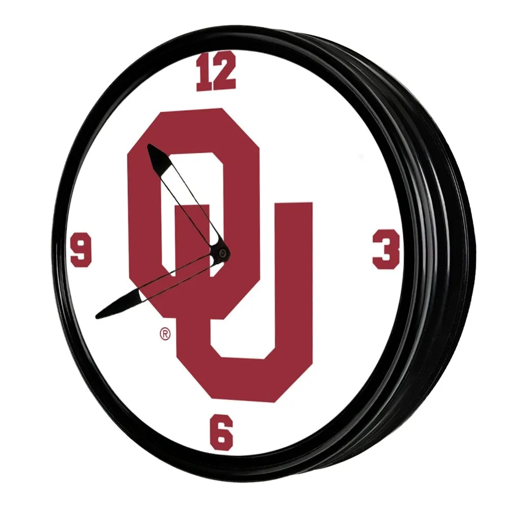 Oklahoma Sooners: Retro Lighted Wall Clock