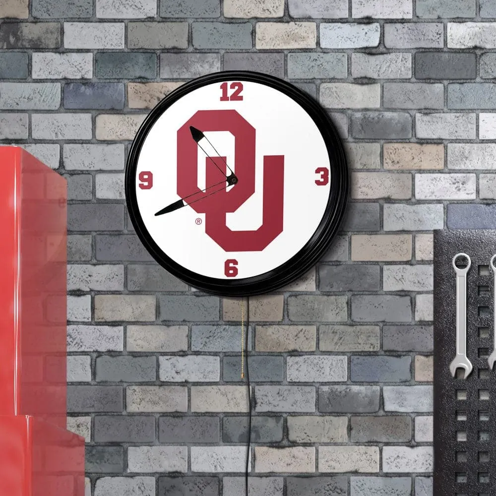Oklahoma Sooners: Retro Lighted Wall Clock