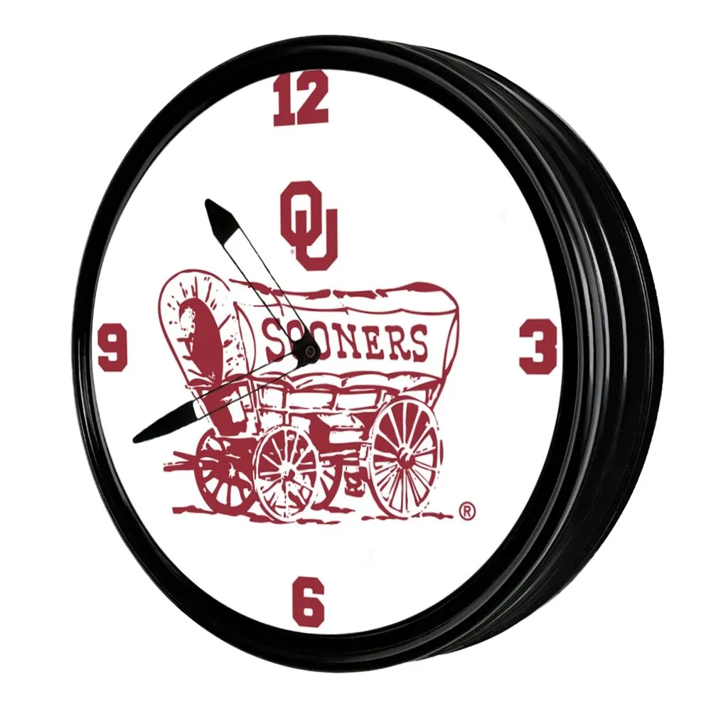 Oklahoma Sooners: Schooner - Retro Lighted Wall Clock