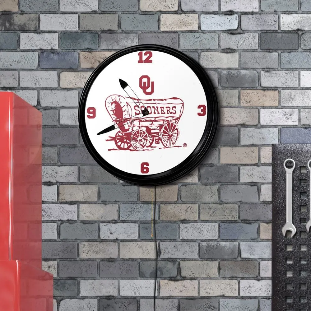 Oklahoma Sooners: Schooner - Retro Lighted Wall Clock