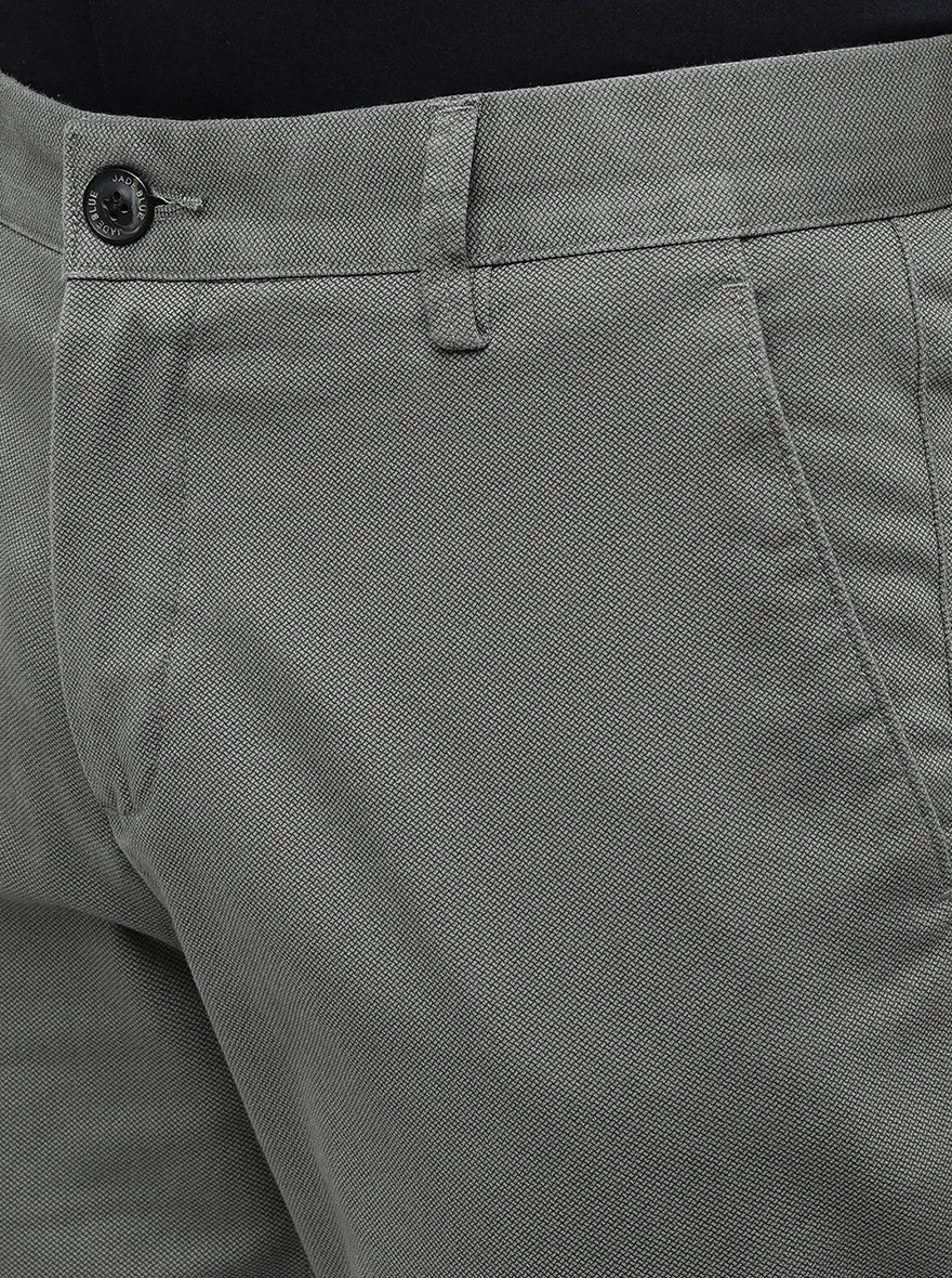 Olive Solid Uno Fit Casual Trouser | JadeBlue