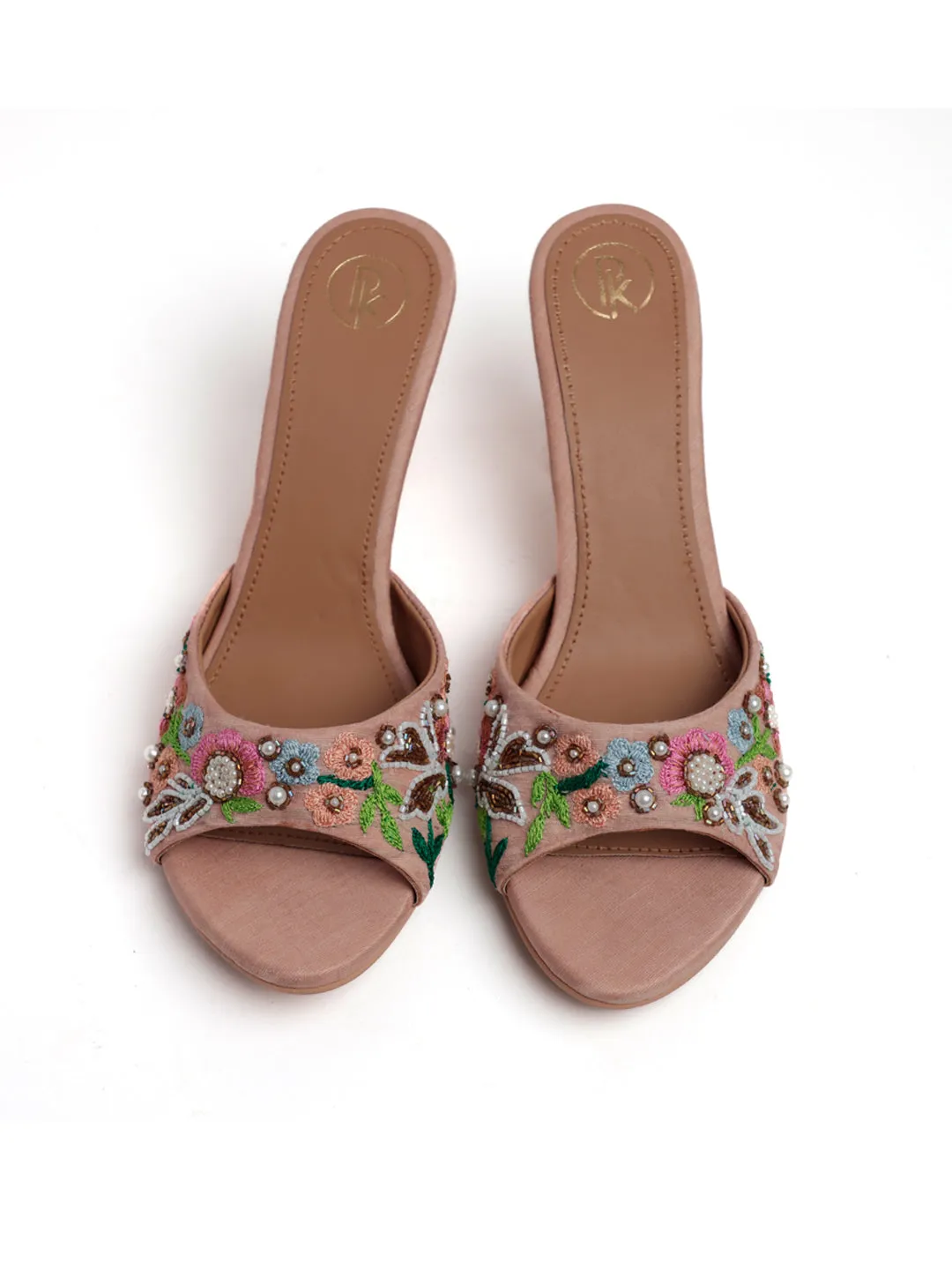 Peach Floral Heels