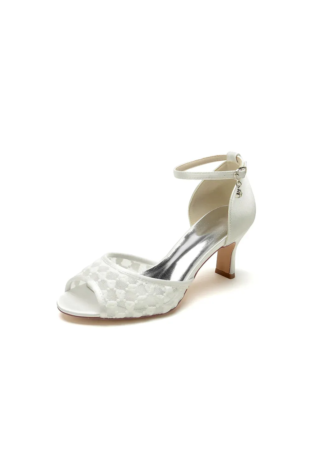 Peep Toe Wedding Shoes with Ankle Strap