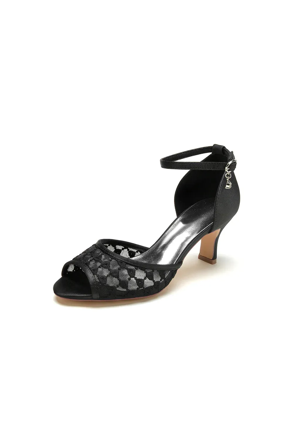 Peep Toe Wedding Shoes with Ankle Strap