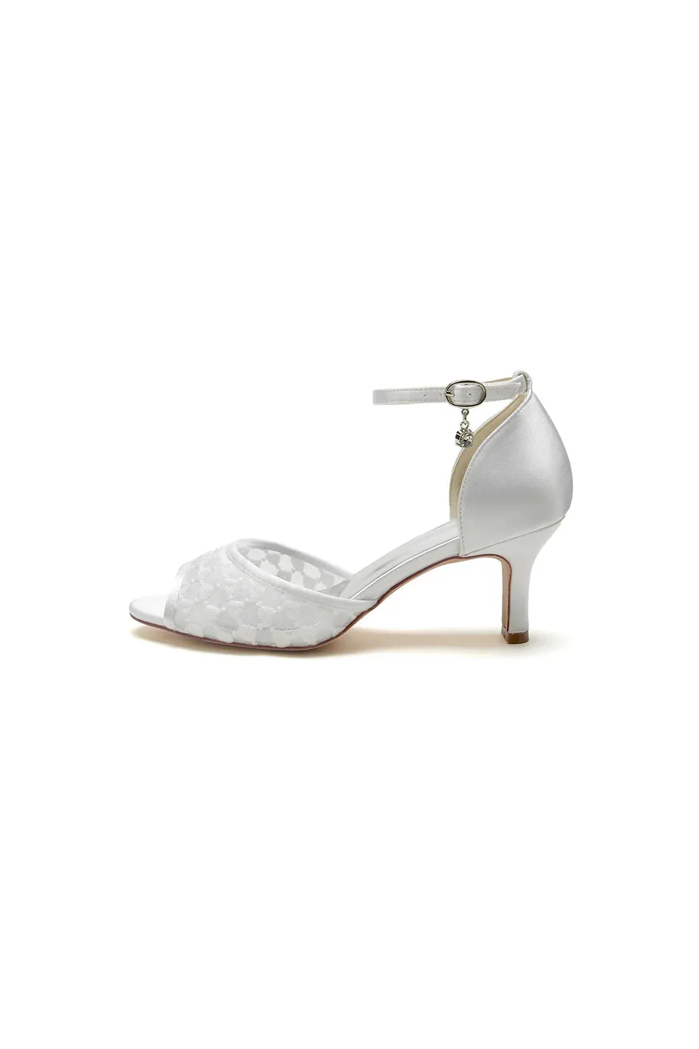 Peep Toe Wedding Shoes with Ankle Strap