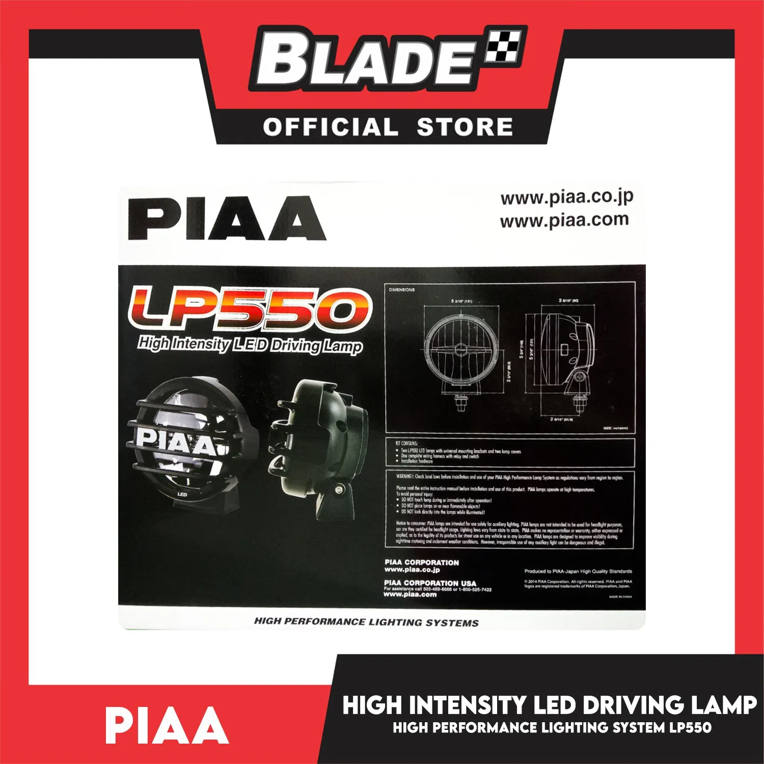 Piaa LP550 High Intensity LED Driving Lamp 14W 6000K Sports Lamp